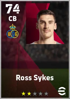 Ross Sykes eFootball 2026 player card — 74 OVR CB