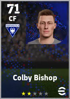 Colby Bishop eFootball 2026 player card — 71 OVR CF