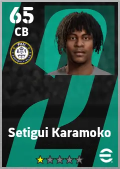 Setigui Karamoko eFootball 2026 player card — 65 OVR CB
