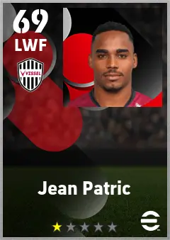 Jean Patric eFootball 2026 player card — 69 OVR LWF