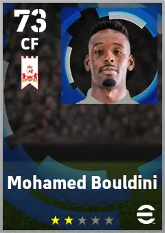 Mohamed Bouldini eFootball 2026 player card — 73 OVR CF