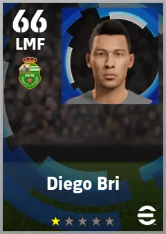 Diego Bri eFootball 2026 player card — 66 OVR LMF