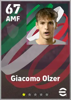 Giacomo Olzer eFootball 2026 player card — 67 OVR AMF