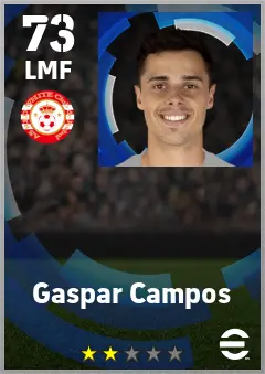Gaspar Campos eFootball 2026 player card — 73 OVR LMF