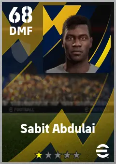 Sabit Abdulai eFootball 2026 player card — 68 OVR DMF
