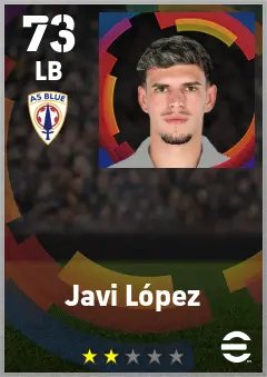Javi Lopez eFootball 2026 player card — 73 OVR LB