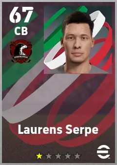 Laurens Serpe eFootball 2026 player card — 67 OVR CB