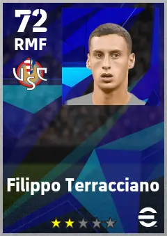 Filippo Terracciano eFootball 2026 player card — 72 OVR RMF