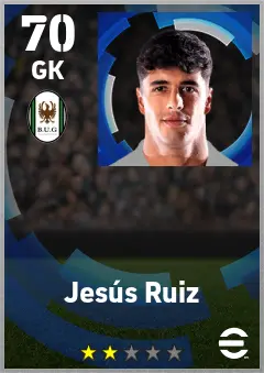 Jesus Ruiz eFootball 2026 player card — 70 OVR GK