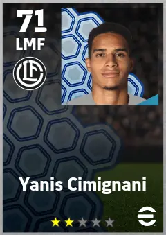 Yanis Cimignani eFootball 2026 player card — 71 OVR LMF