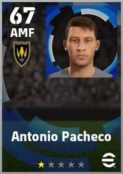 Antonio Pacheco eFootball 2026 player card — 67 OVR AMF