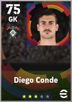 Diego Conde eFootball 2026 player card — 75 OVR GK