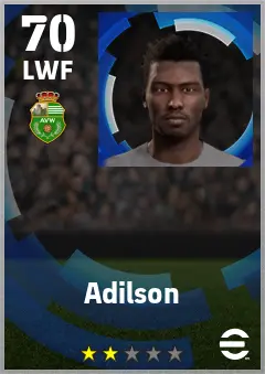Adilson eFootball 2026 player card — 70 OVR LWF