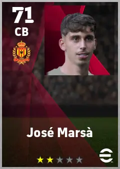 Jose Marsa eFootball 2026 player card — 71 OVR CB