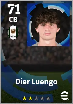 Oier Luengo eFootball 2026 player card — 71 OVR CB