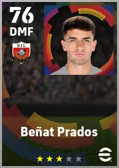 Benat Prados eFootball 2026 player card — 76 OVR DMF