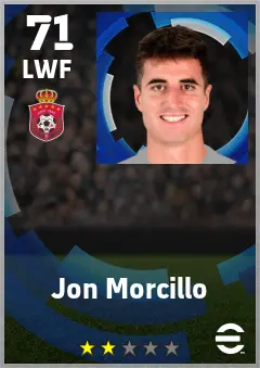Jon Morcillo eFootball 2026 player card — 71 OVR LWF