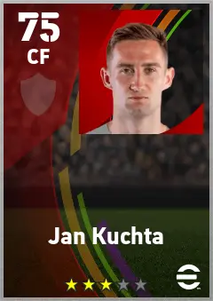 Jan Kuchta eFootball 2026 player card — 75 OVR CF