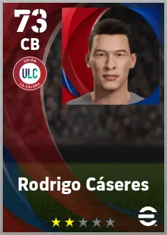 Rodrigo Caseres eFootball 2026 player card — 73 OVR CB