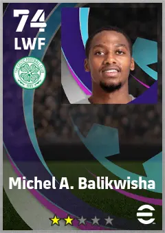 Michel A. Balikwisha eFootball 2026 player card — 74 OVR LWF