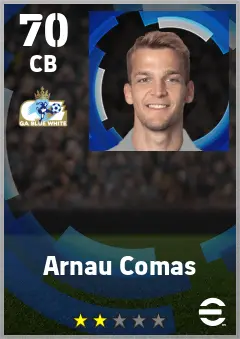 Arnau Comas eFootball 2026 player card — 70 OVR CB