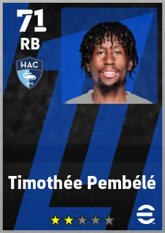 Timothee Pembele eFootball 2026 player card — 71 OVR RB