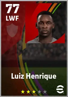 Luiz Henrique eFootball 2026 player card — 77 OVR LWF