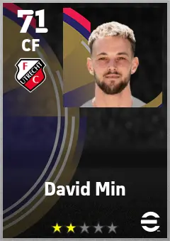 David Min eFootball 2026 player card — 71 OVR CF