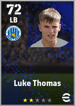 Luke Thomas eFootball 2026 player card — 72 OVR LB