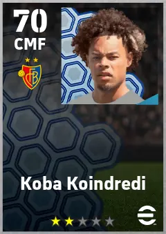 Koba Koindredi eFootball 2026 player card — 70 OVR CMF