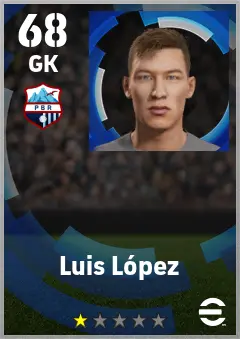 Luis Lopez eFootball 2026 player card — 68 OVR GK