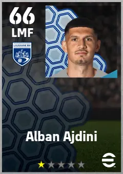 Alban Ajdini eFootball 2026 player card — 66 OVR LMF