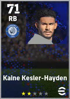 Kaine Kesler-Hayden eFootball 2026 player card — 71 OVR RB