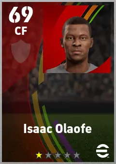Isaac Olaofe eFootball 2026 player card — 69 OVR CF