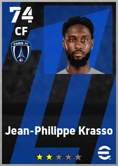Jean-Philippe Krasso eFootball 2026 player card — 74 OVR CF