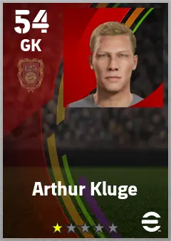 Arthur Kluge eFootball 2026 player card — 54 OVR GK