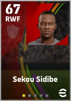 Sekou Sidibe eFootball 2026 player card — 67 OVR RWF