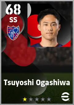 Tsuyoshi Ogashiwa eFootball 2026 player card — 68 OVR SS