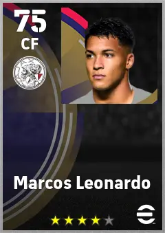 Marcos Leonardo eFootball 2026 player card, 75 OVR CF