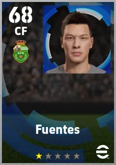 Fuentes eFootball 2026 player card — 68 OVR CF