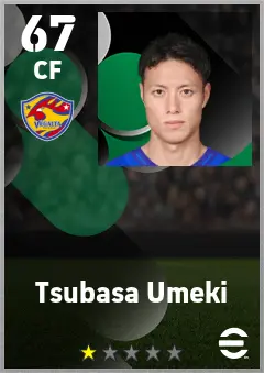 Tsubasa Umeki eFootball 2026 player card — 67 OVR CF