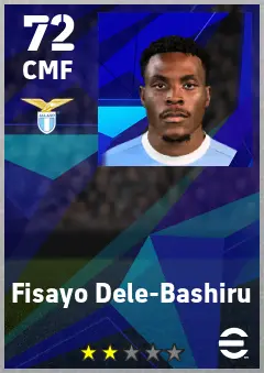 Fisayo Dele-Bashiru eFootball 2026 player card — 72 OVR CMF