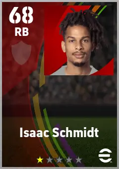 Isaac Schmidt eFootball 2026 player card — 68 OVR RB