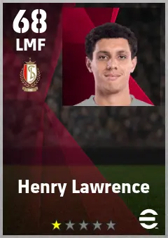 Henry Lawrence eFootball 2026 player card — 68 OVR LMF
