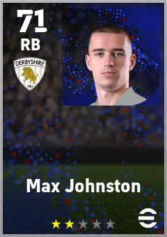 Max Johnston eFootball 2026 player card — 71 OVR RB
