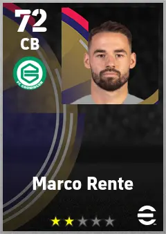 Marco Rente eFootball 2026 player card — 72 OVR CB