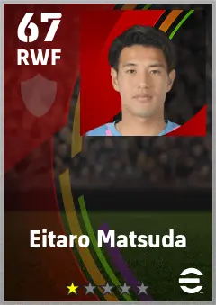 Eitaro Matsuda eFootball 2026 player card — 67 OVR RWF