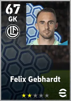 Felix Gebhardt eFootball 2026 player card, 67 OVR GK