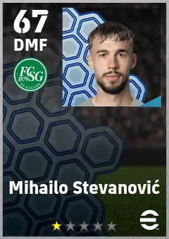 Mihailo Stevanovic eFootball 2026 player card — 67 OVR DMF