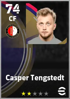 Casper Tengstedt eFootball 2026 player card — 74 OVR CF